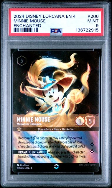 2024 Disney Lorcana Ursula's Return #206 Minnie Mouse Enchanted PSA 9