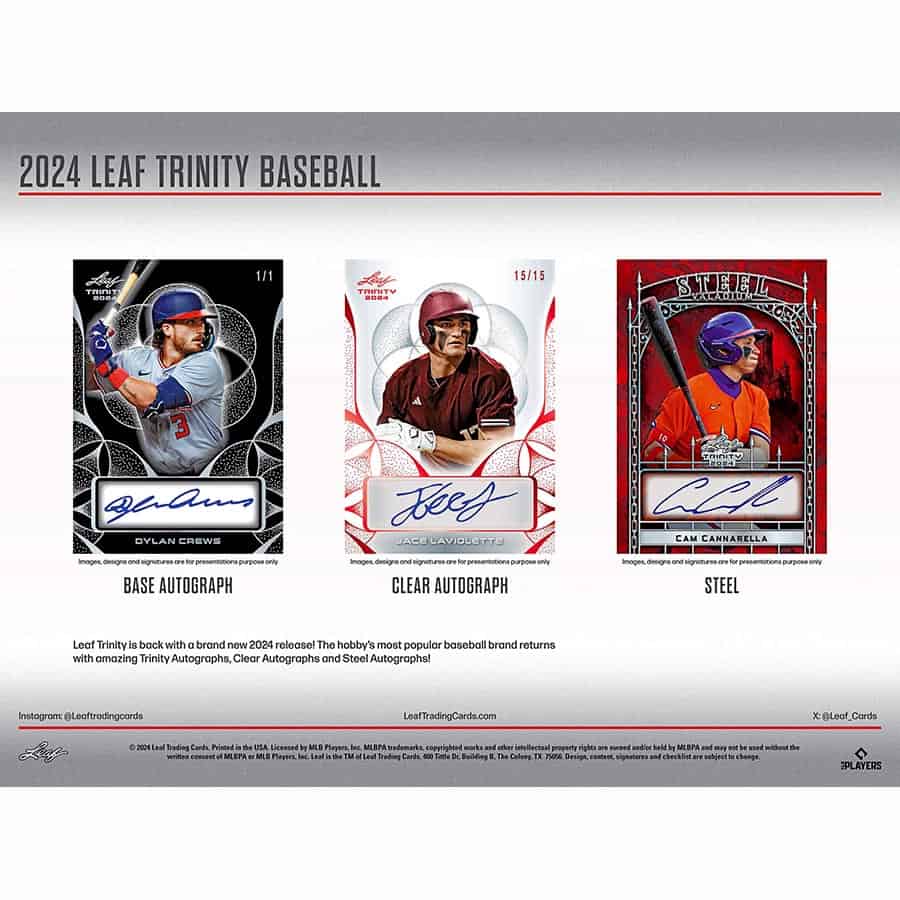 2024 Leaf Trinity Baseball Hobby Box
