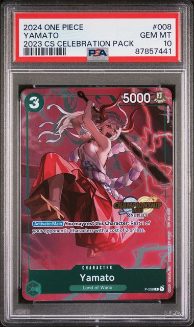 2024 ONE PIECE YAMATO CHAMPIONSHIP 2023 CELEBRATION PACK #008 PSA 10