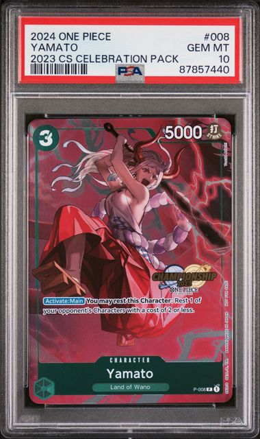 2024 ONE PIECE YAMATO CHAMPIONSHIP 2023 CELEBRATION #008 PSA 10