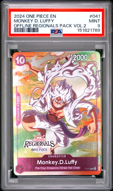2024 ONE PIECE MONKEY D. LUFFY OFFLINE REGIONALS 2024 VOL.2 #041 PSA 9