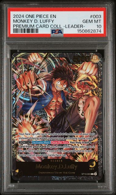2024 One Piece Premium Card Collection Monkey D. Luffy Leader #003 PSA 10