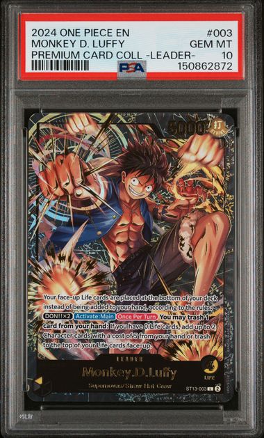 2024 One Piece Premium Collection Monkey D. Luffy Leader PSA 10
