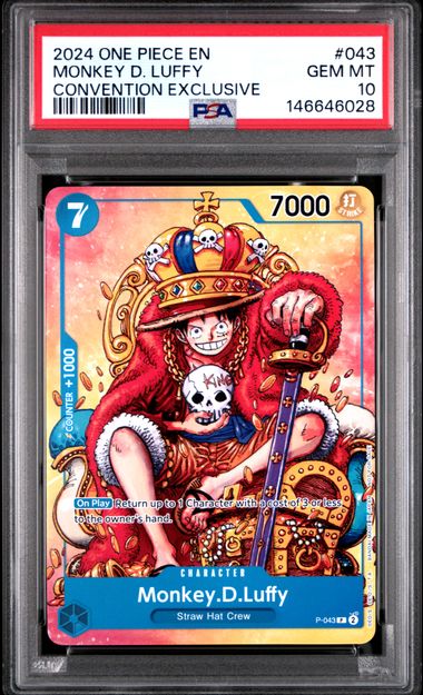 2024 One Piece Promos 043 Monkey D. Luffy Convention Exclusive PSA 10
