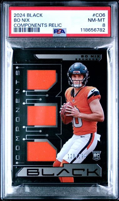 2024 Panini Black Bo Nix Components Relic #309 PSA 8