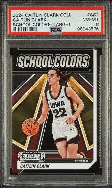 2024 Panini Contenders #SC2 Caitlin Clark Collection School Colors PSA 8