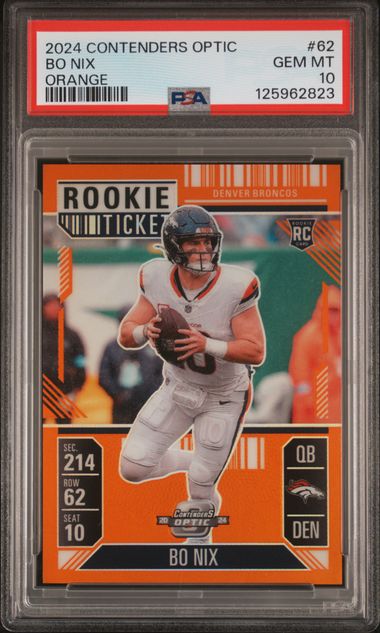 2024 PANINI CONTENDERS OPTIC #62 BO NIX ORANGE PSA 10