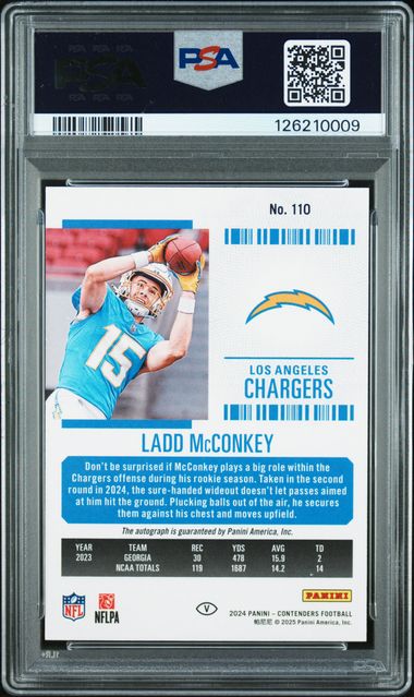 2024 Contenders Ladd McConkey Variation Auto PSA 10