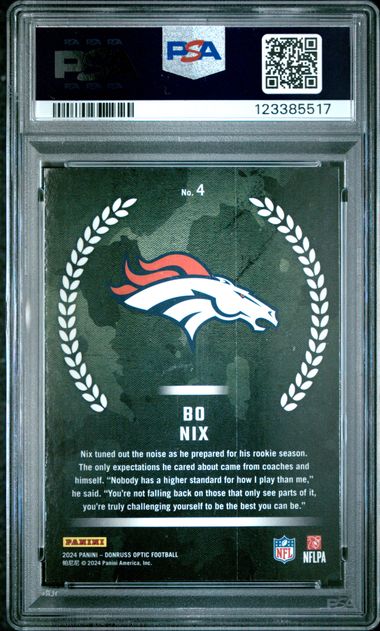 2024 Panini Donruss Optic Bo Nix Rookie Recruits #4 PSA 8