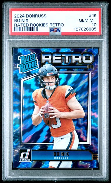 2024 Panini Donruss Bo Nix Rated Rookies Retro PSA 10