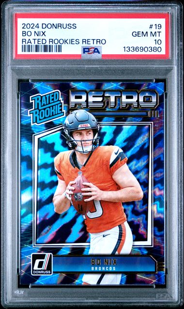 2024 Panini Donruss Bo Nix Rated Rookies Retro PSA 10