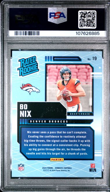 2024 Panini Donruss Bo Nix Rated Rookies Retro PSA 10