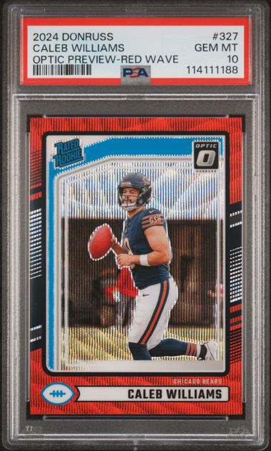 2024 Panini Donruss Caleb Williams Optic Preview Red Wave #327 PSA 10