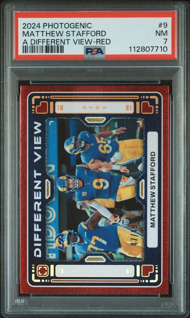 2024 PANINI PHOTOGENIC A DIFFERENT VIEW RED #9 MATTHEW STAFFORD 47/49 PSA 7