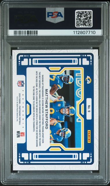 2024 PANINI PHOTOGENIC A DIFFERENT VIEW RED #9 MATTHEW STAFFORD 47/49 PSA 7