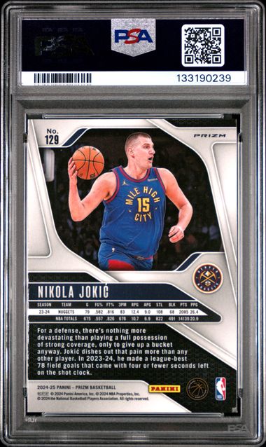 2024 Panini Prizm #129 Nikola Jokic Glitter PSA 9
