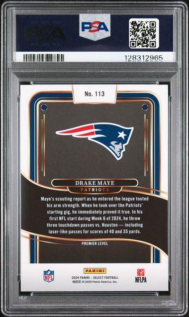 2024 Panini Select Drake Maye #113 PSA 10