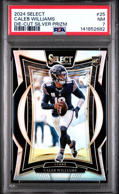 2024 Select Caleb Williams Die Cut #25 Silver Prizm PSA 7