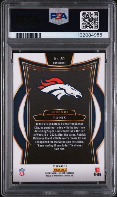 2024 Select Bo Nix RC Black & Green Shock PSA 10