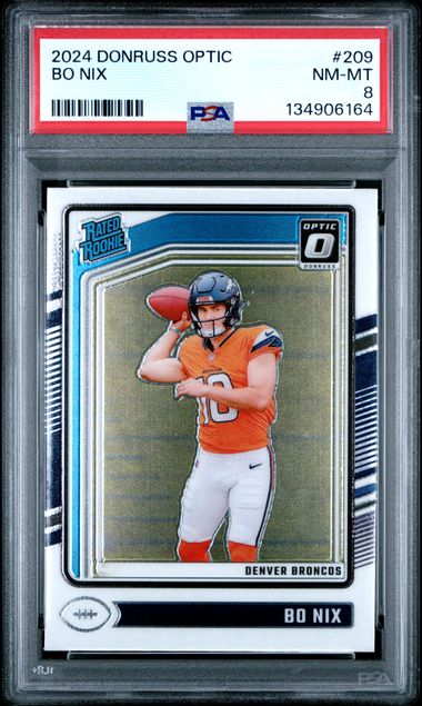 2024 Panini Donruss Optic Bo Nix #209 PSA 8