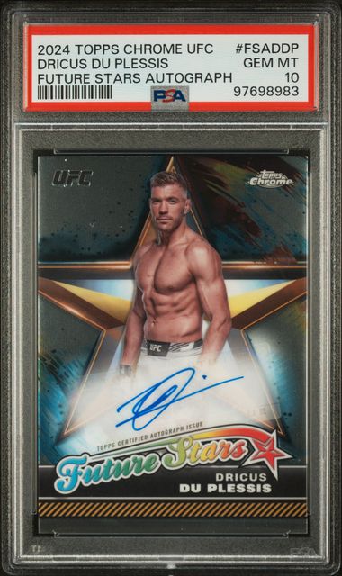 2024 Topps Chrome UFC Dricus Du Plessis Auto PSA 10