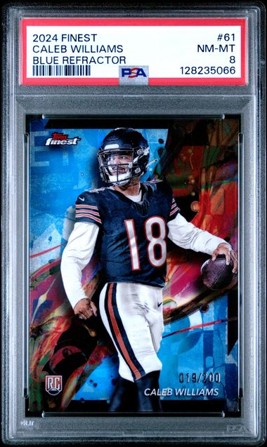 2024 Finest Caleb Williams #61 Blue Refractor /200 PSA 8