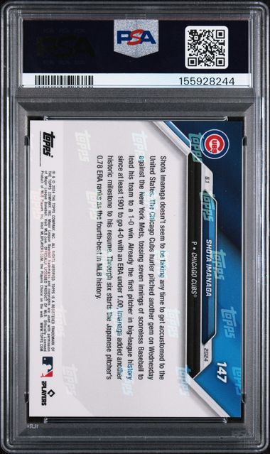 2024 TOPPS NOW #147 SHOTA IMANAGA RED PSA 9