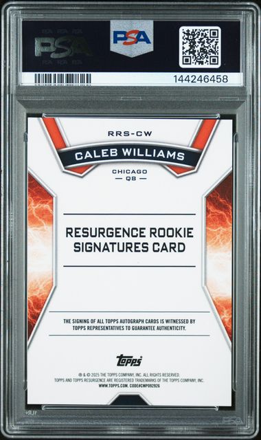 2024 Topps Resurgence Caleb Williams Rookie Signatures PSA 10