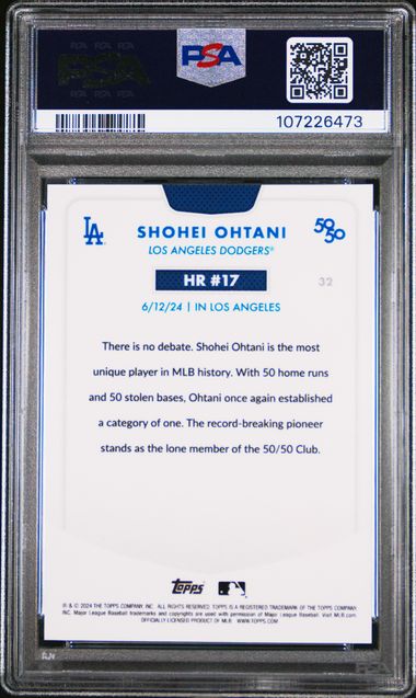 2024 Topps 50/50 Shohei Ohtani Chrome-Blue Refractor PSA 9