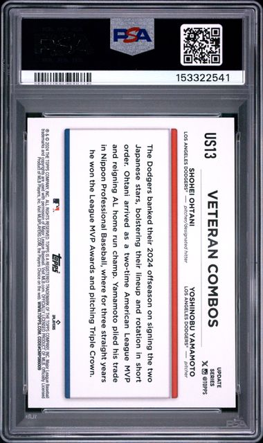 2024 Topps Update OHTANI/YAMAMOTO Silver Crackle Foilboard PSA 10