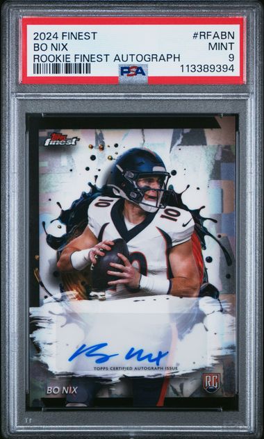 2024 Topps Finest Bo Nix Rookie Autograph PSA 9