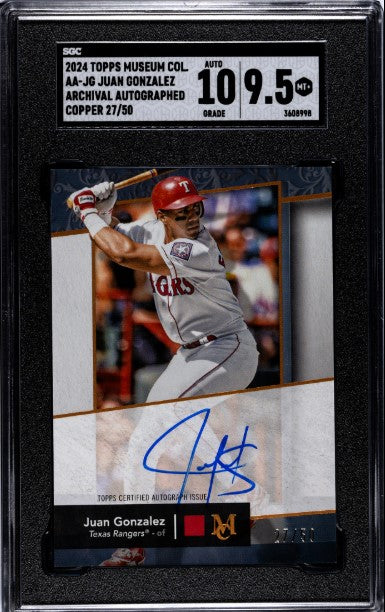 2024 Topps Museum Collection Juan Gonzalez Auto Copper /50 SGC 9.5