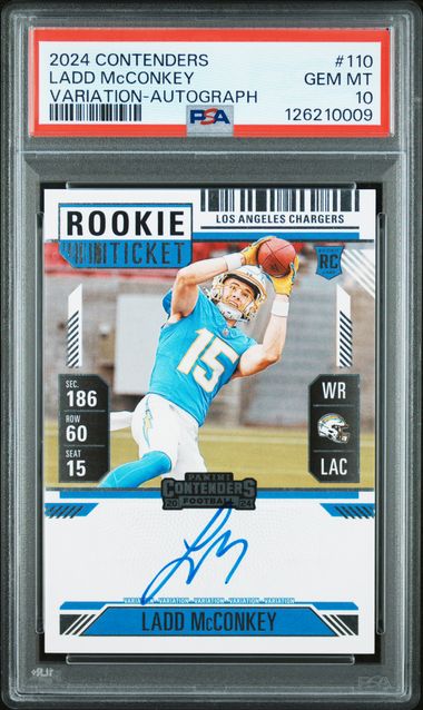 2024 Contenders Ladd McConkey Variation Auto PSA 10