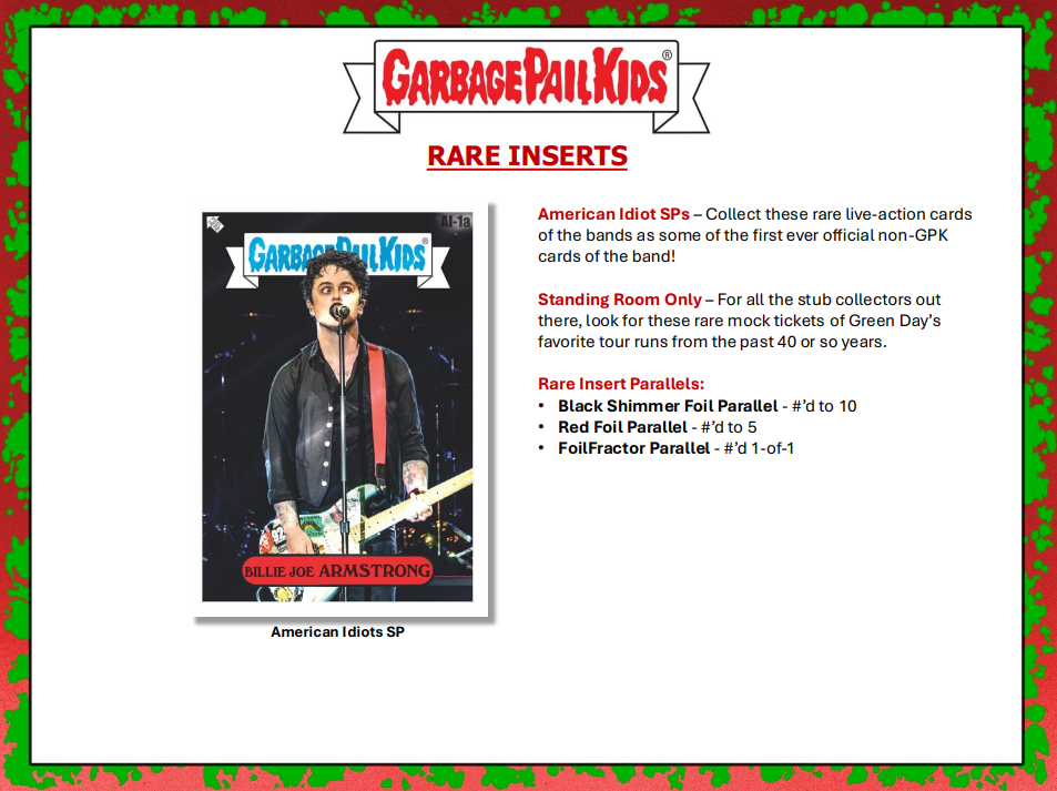 2024 GPK Battle of the Bands Green Day Hobby Box