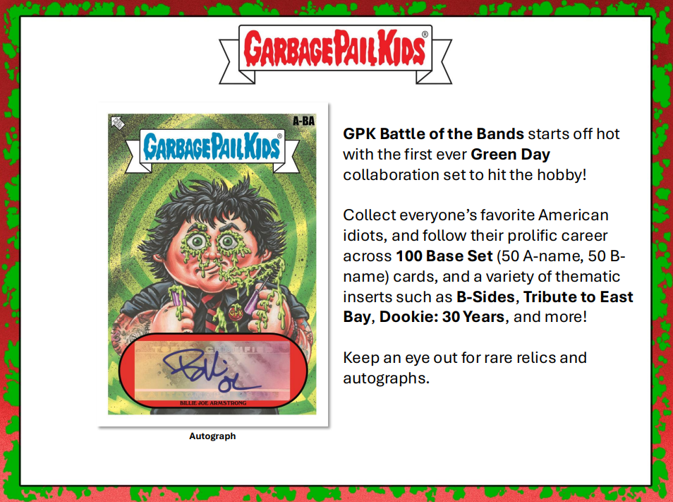 2024 GPK Battle of the Bands Green Day Hobby Box