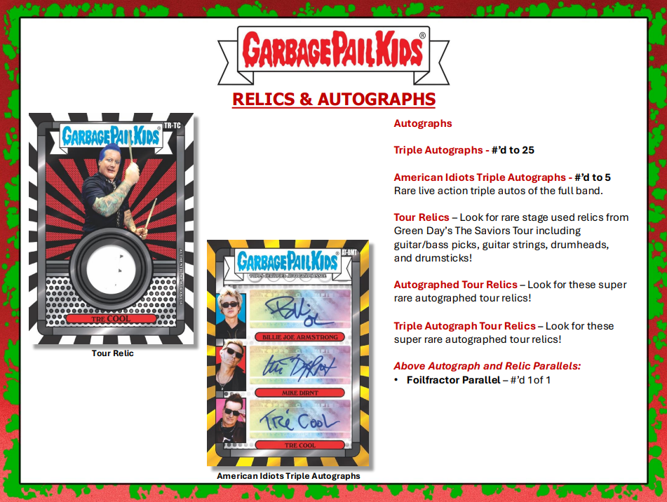 2024 GPK Battle of the Bands Green Day Hobby Box