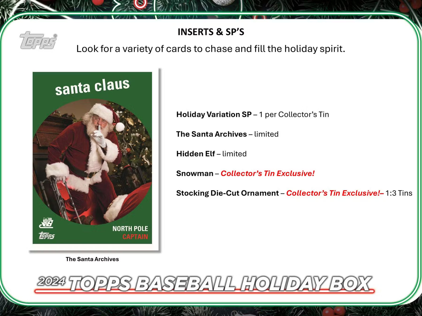 2024 Topps Holiday Baseball MLB Hobby Tin (1 Tin)
