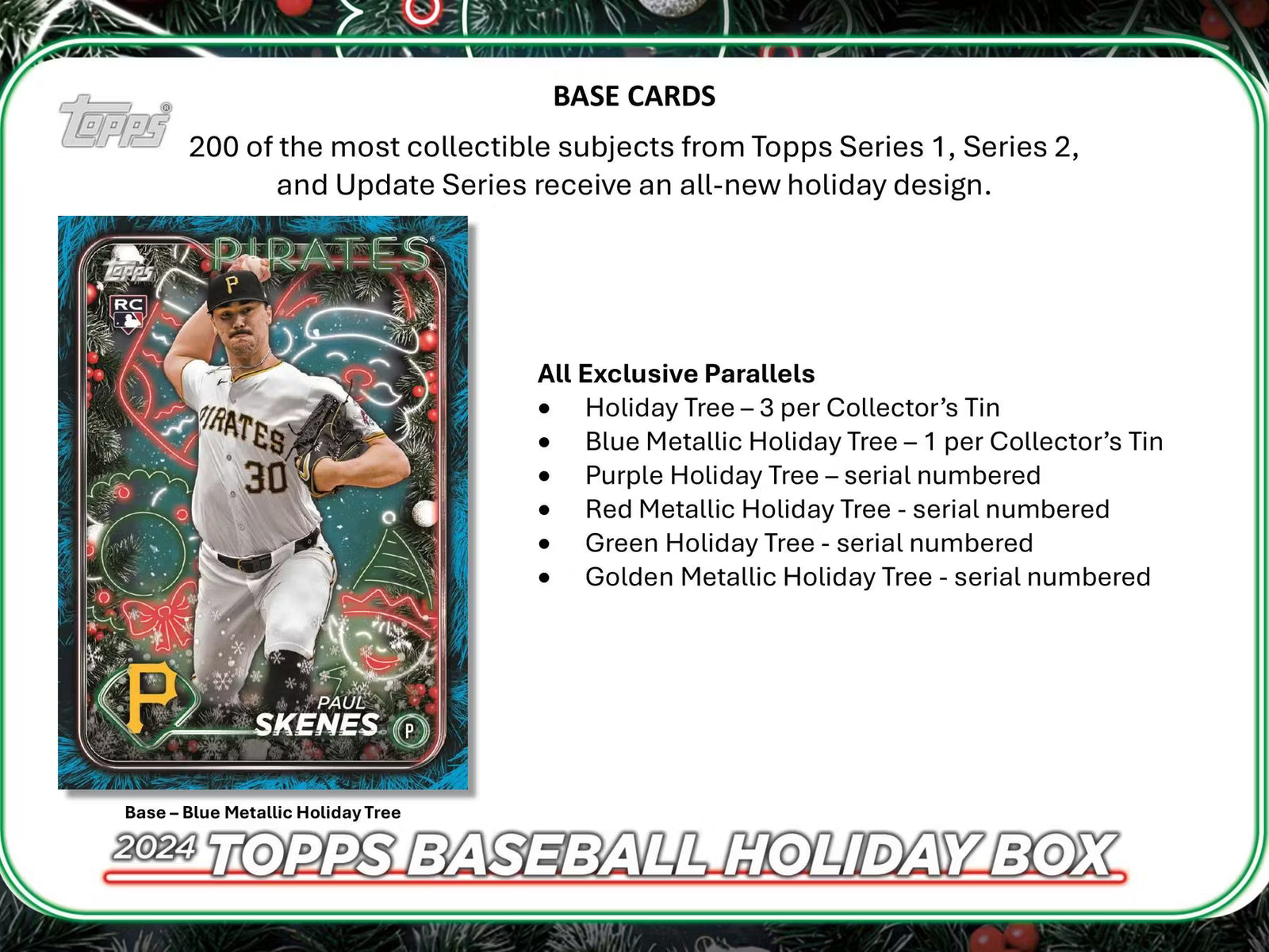 2024 Topps Holiday Baseball MLB Hobby Tin (1 Tin)