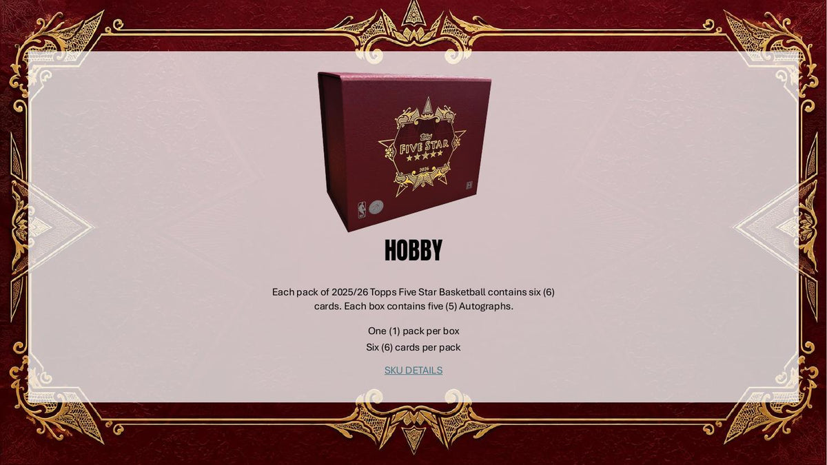 2025-26 Topps Five Star Basketball Hobby Box Sell Sheet 3