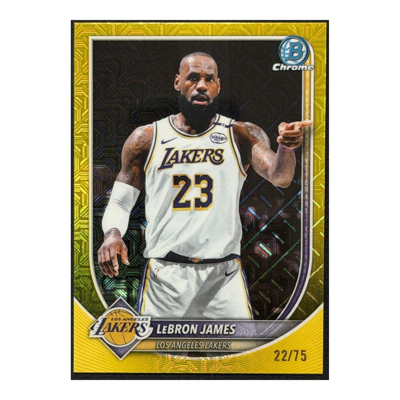 2025-26 Bowman Chrome LeBron James Yellow Mojo Refractor /75