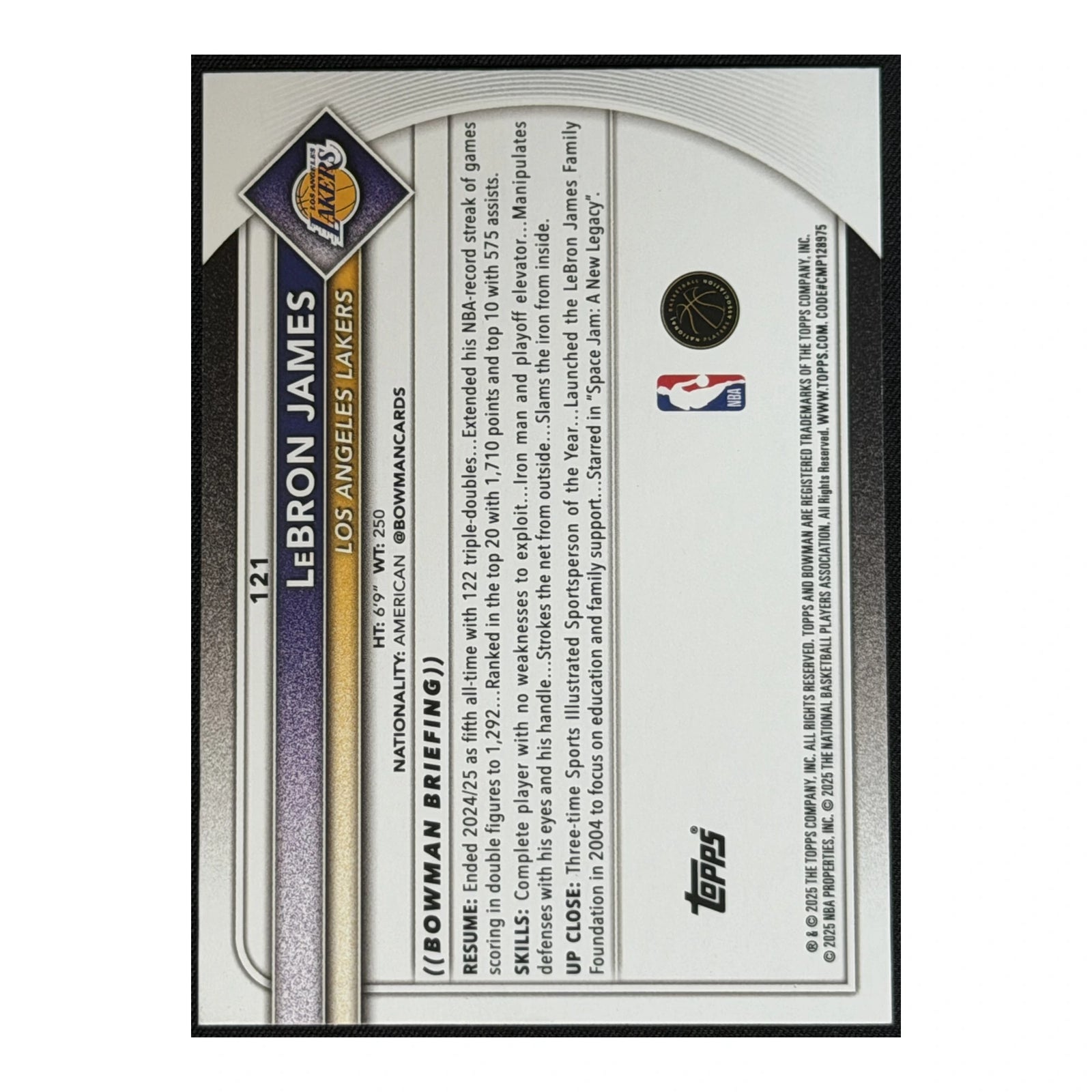 2025-26 Bowman LeBron James #121 Green /99