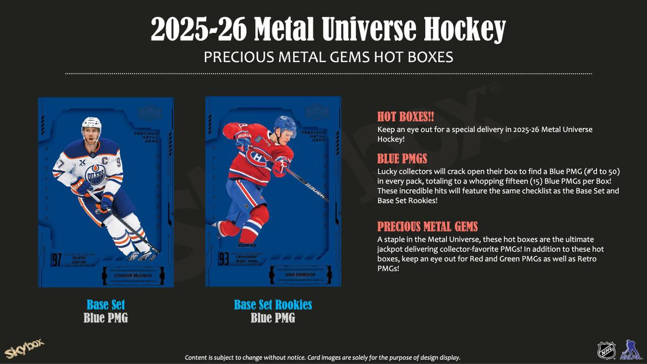 2025-26 Skybox Metal Universe Hockey Hobby Box (Pricing In Store Only)