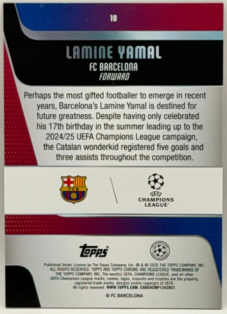 2025-26 Topps Chrome Lamine Yamal Gold Mini-Diamonds /50
