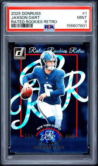 2025 Panini Donruss Jaxson Dart Rated Rookies Retro PSA 9