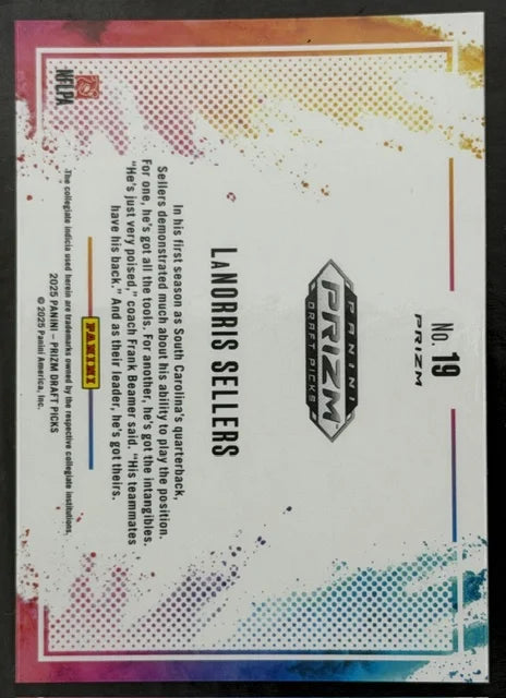2025 Prizm Draft Picks LaNorris Sellers Color Blast Rated Prospect