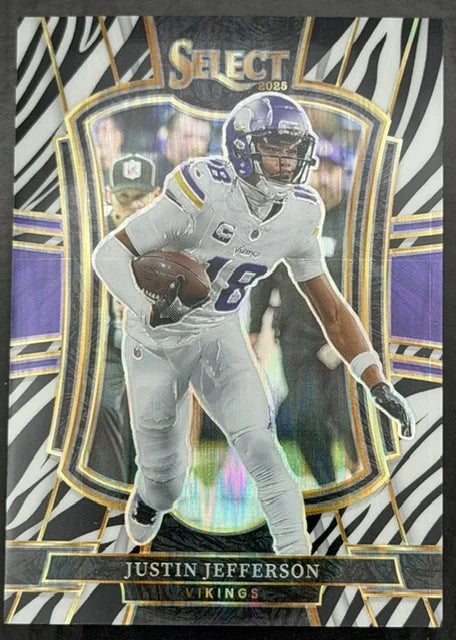 2025 Panini Select Justin Jefferson Zebra Prizm Shock SSP