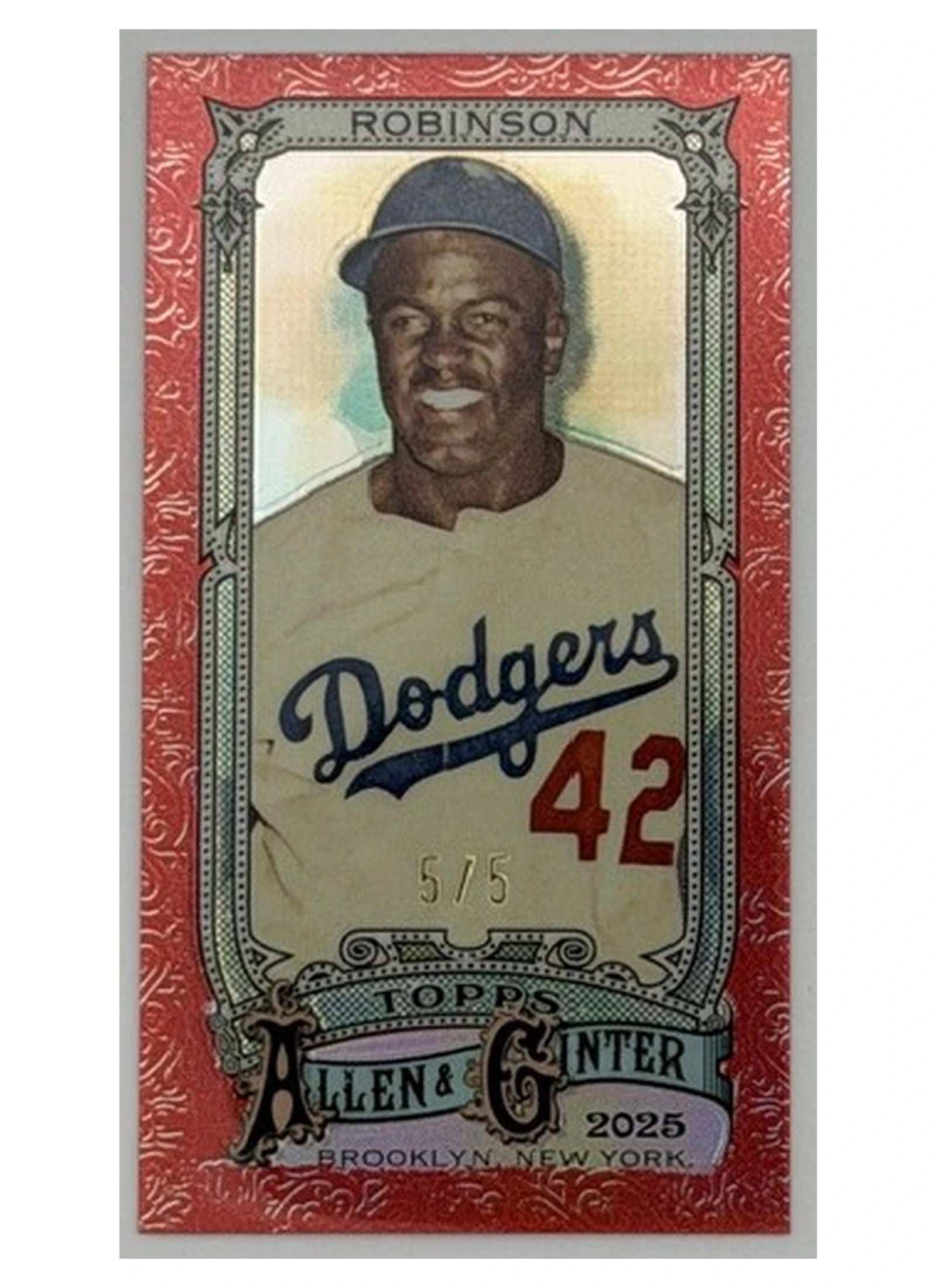 2025 Allen & Ginter X Jackie Robinson Mini Chrome Red 5/5 !!!!!!!!!!