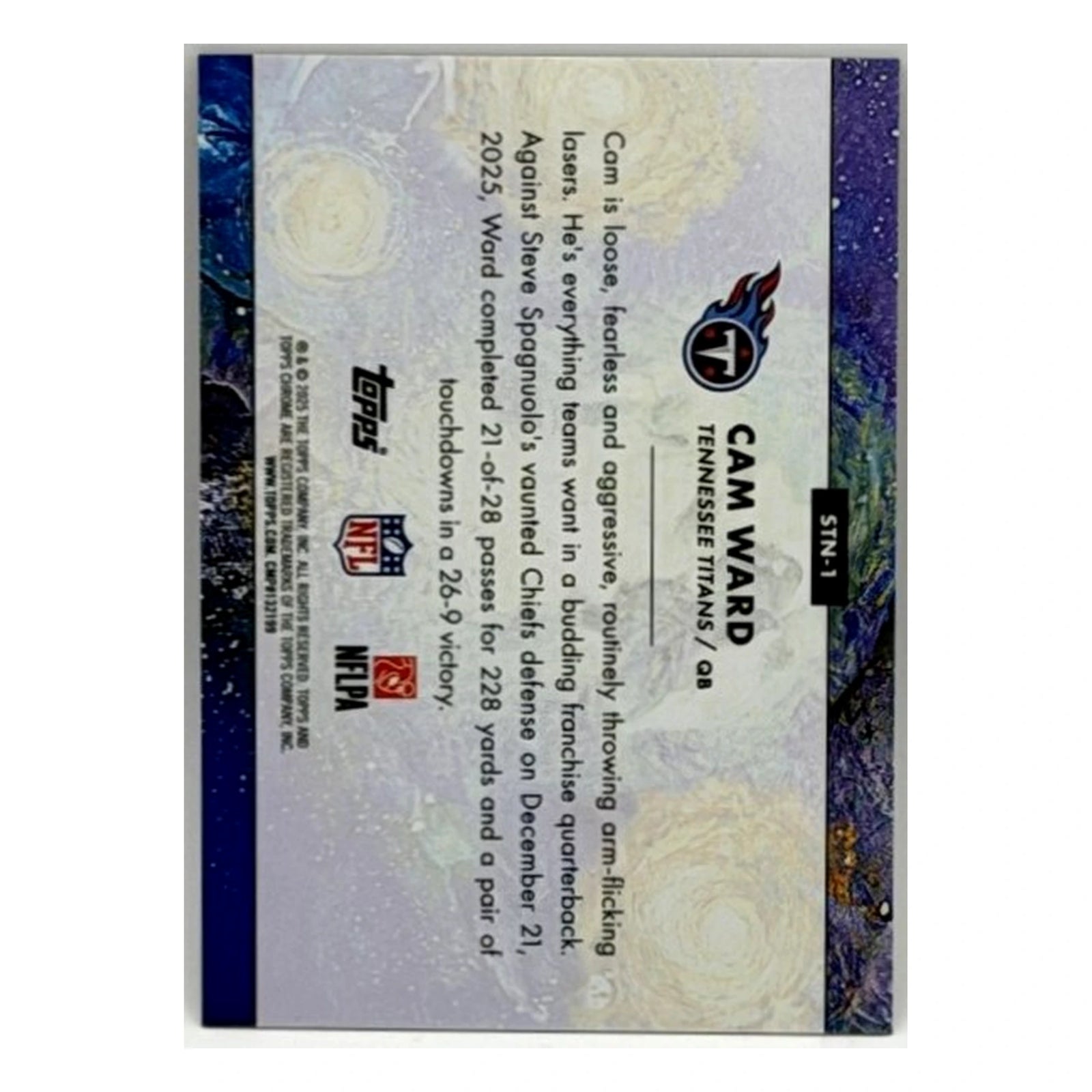 2025 Topps Cosmic Chrome Cam Ward RC Starry Night Gold /50