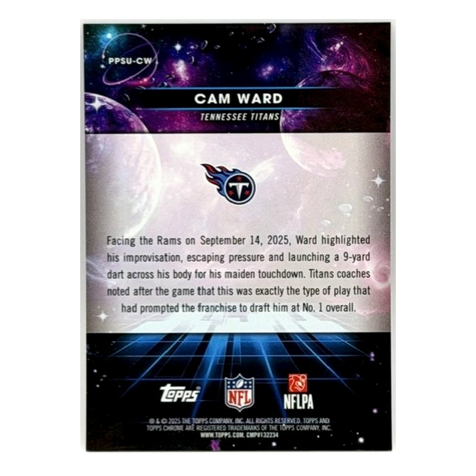 2025 Topps Cosmic Chrome Cam Ward RC Sun Planetary Pursuit