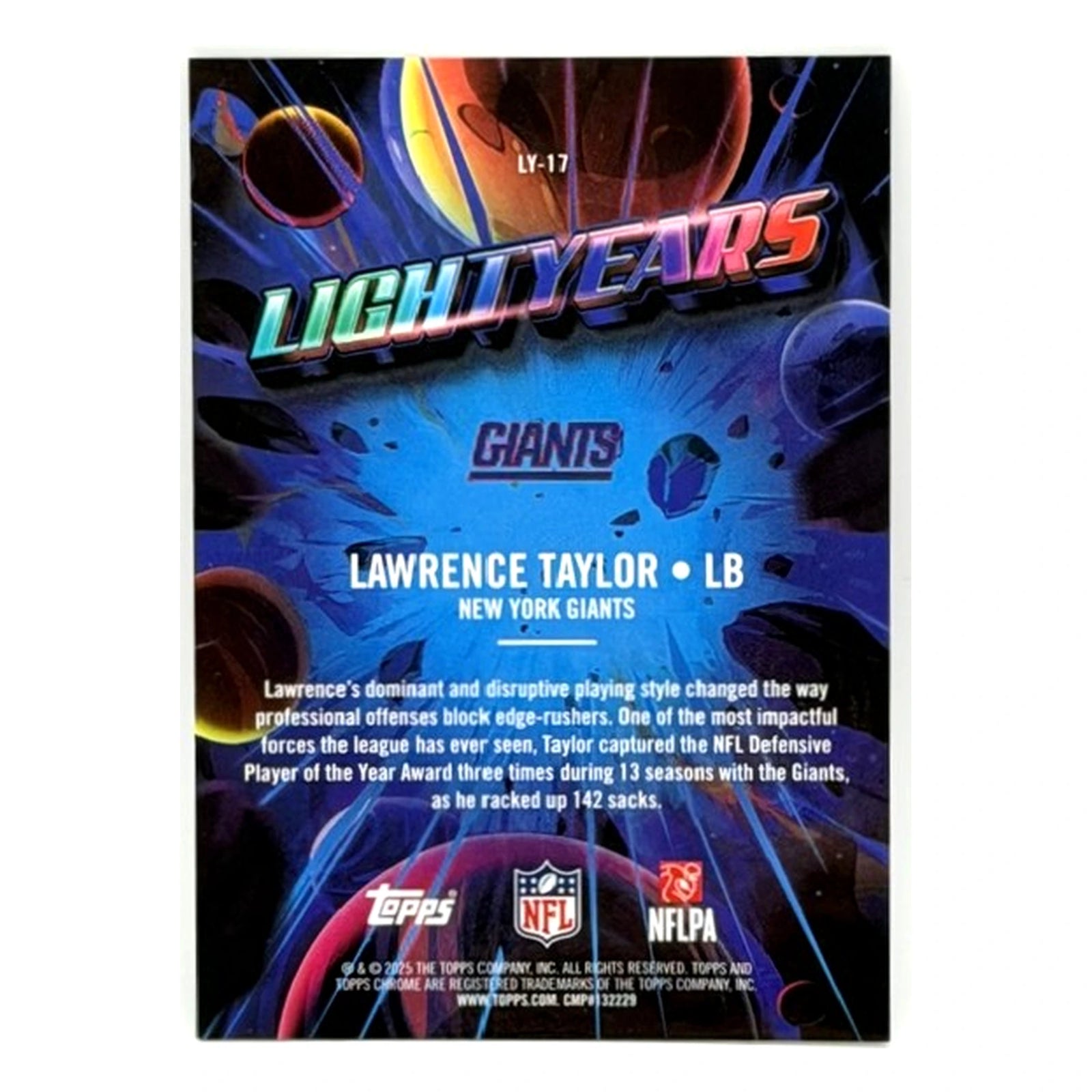 2025 Topps Cosmic Chrome Lawrence Taylor Light Years